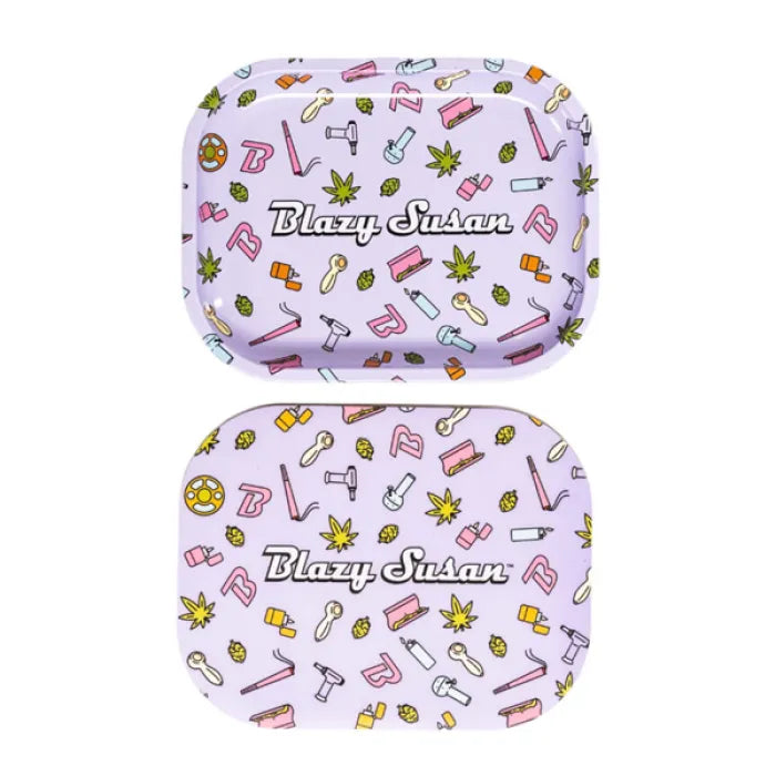 BLAZY SUSAN SMALL ROLLING TRAY W/ LID