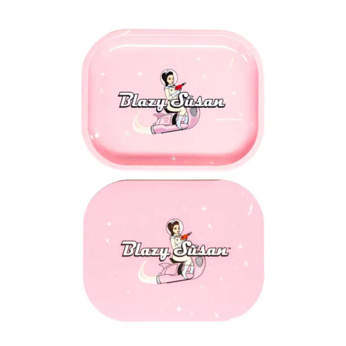 BLAZY SUSAN SMALL ROLLING TRAY W/ LID