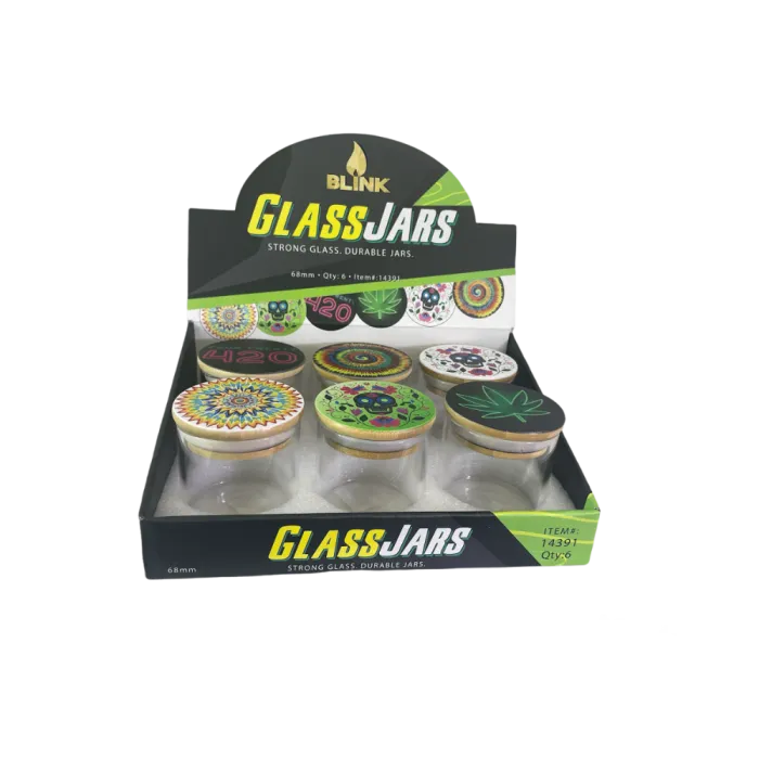 BLINK GLASS JARS W/BAMBO #14391