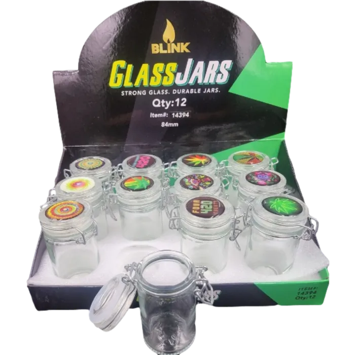 BLINK GLASS JARS W/BAMBO #14394