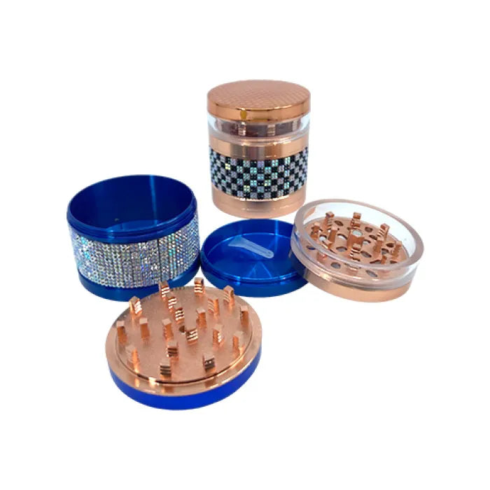 CHROMIUM CRUSHER BLING CHECKER GRINDER TWO TONE METAL COLORS 70439