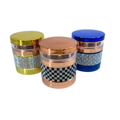 CHROMIUM CRUSHER BLING CHECKER GRINDER TWO TONE METAL COLORS 70439