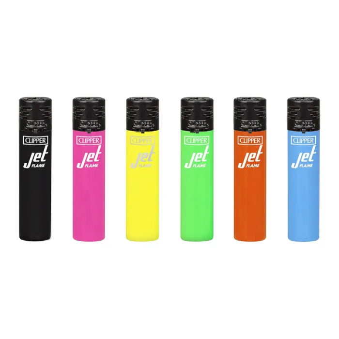 CLIPPER LIGHTERS CKJ11R JET FLAME - FLUO ON BLACK ASSORTED
