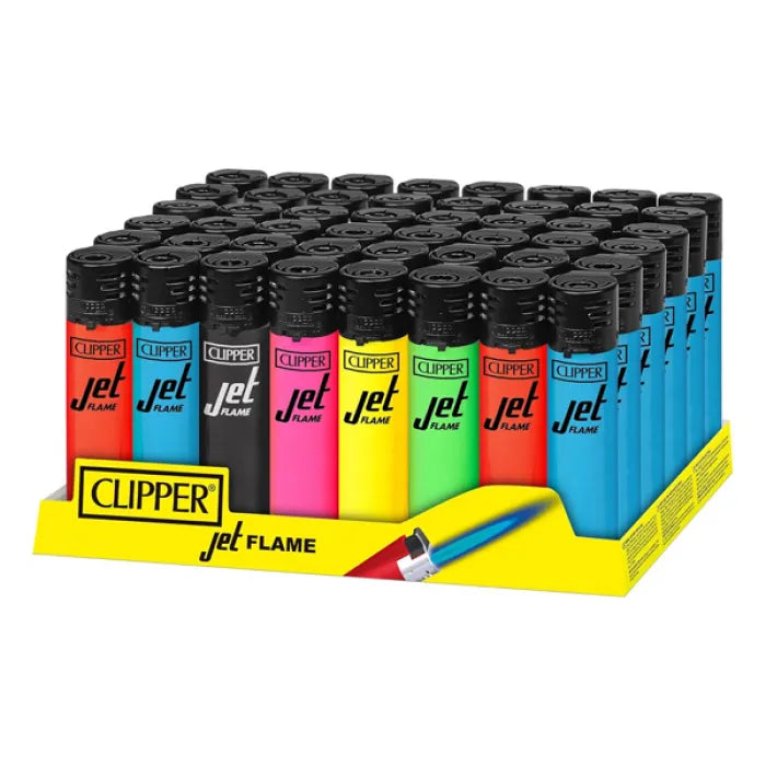 CLIPPER LIGHTERS CKJ11R JET FLAME - FLUO ON BLACK ASSORTED