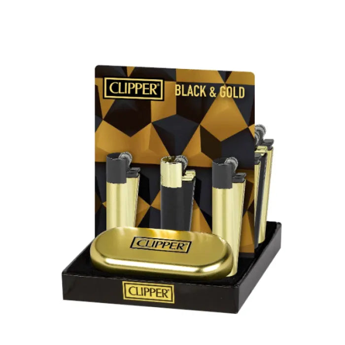 CLIPPER LIGHTER FULL METAL - BLACK & GOLD