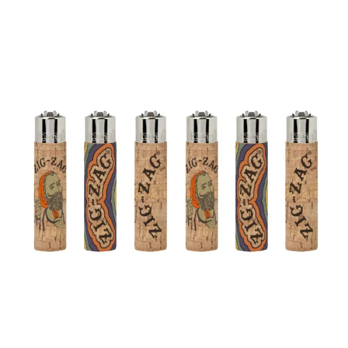 CLIPPER LIGHTER LARGE W/POP COVER - CORK ZIG ZAG