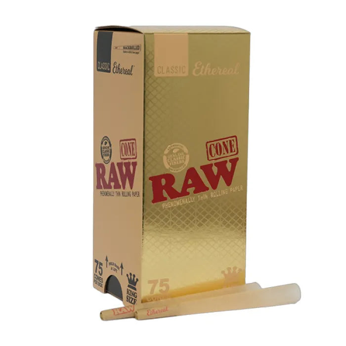 RAW CONES CLASSIC ETHEREAL GOLD PER BOX - KING SIZE