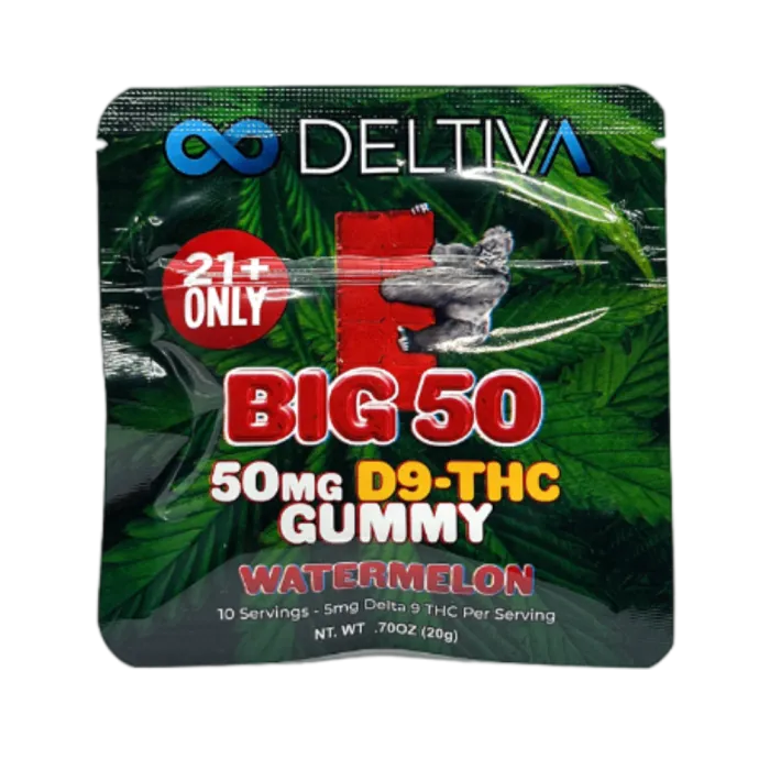 DELTIVA GUMMIES BIG50 D9 THC 50MG - WATERMELON