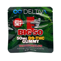 DELTIVA GUMMIES BIG50 D9 THC 50MG - WATERMELON