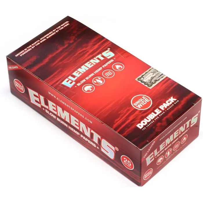 ELEMENTS RED SINGLE WIDE DOUBLE PAPERS 25CT