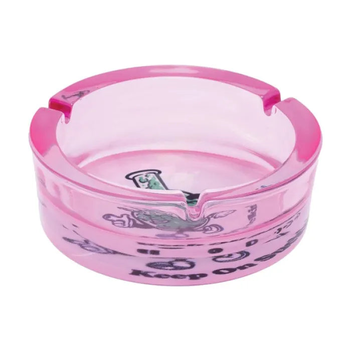 FUJIMA GLASS ASHTRAY 5" MEDIUM - KEEP ON SUCKIN' GA105