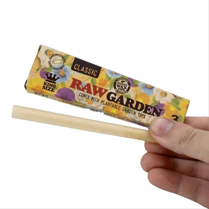 RAW GARDEN CLASSIC CONES W/ PLANTABLE TIPS 3PK - KING SIZE