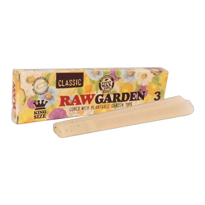 RAW GARDEN CLASSIC CONES W/ PLANTABLE TIPS 3PK - KING SIZE