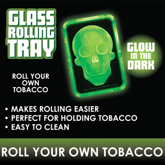 SMOKEZILLA GID GLASS ROLLIN TRAY 22066 - SKULL