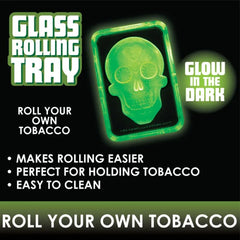 SMOKEZILLA GID GLASS ROLLIN TRAY 22066 - SKULL