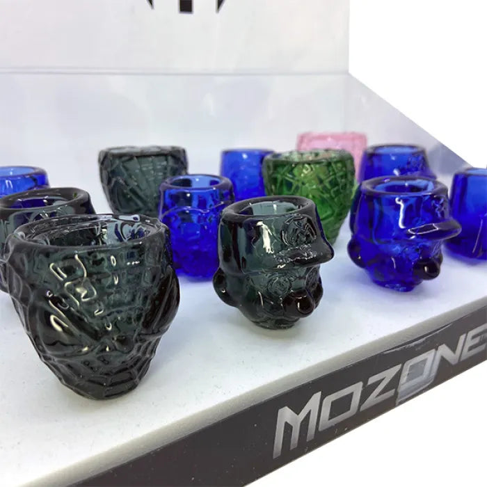 MOZONE GLASS BOWL 14MM CHARACHTER HEADS - ASSORTED