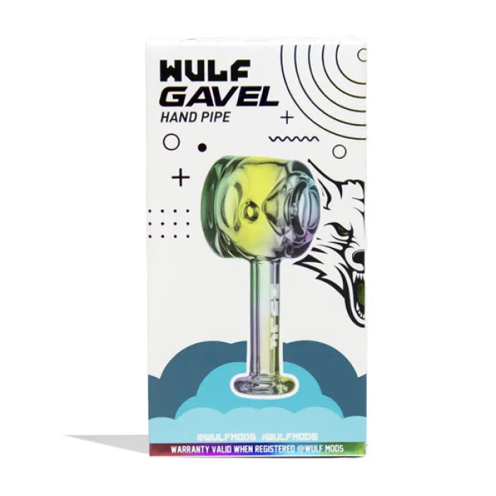 WULF GLASS GAVEL HAND PIPE - ASSORTED COLOR