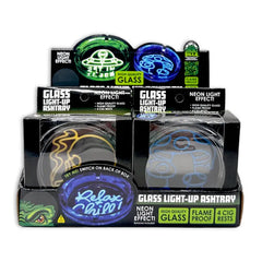 SMOKEZILLA GLASS LIGHT UP ASHTRAY 25271 - ASSORTED