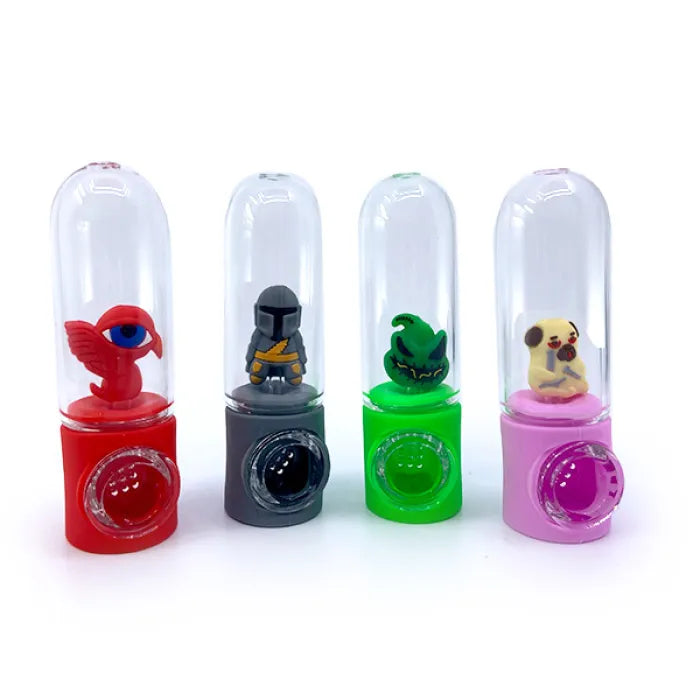 TRIPPY GOAT GLASS SMOKING PIPE YD085 - ASSORTED DESIGN