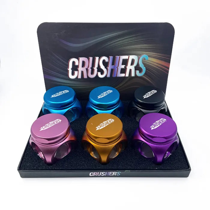 CRUSHERS METAL GRINDERS 68MM SQUARE CLEAR MIDDLE - ASSORTED COLORS GR9002