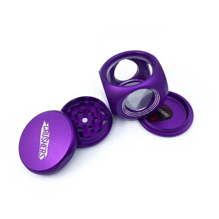 CRUSHERS METAL GRINDERS 68MM SQUARE CLEAR MIDDLE - ASSORTED COLORS GR9002
