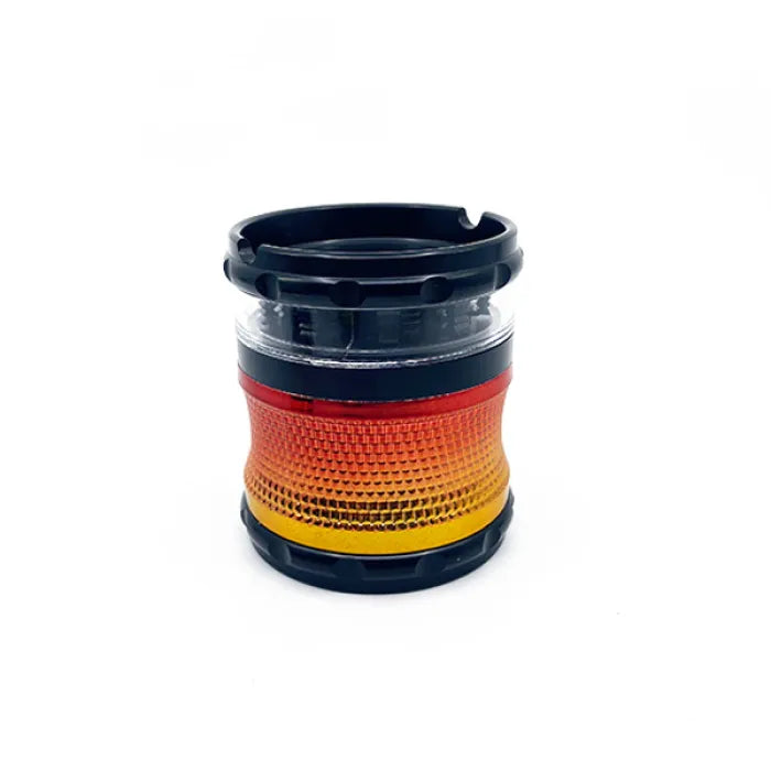 HERB GRINDER METAL TOP ASHTRAY - ASSORTED COLOR