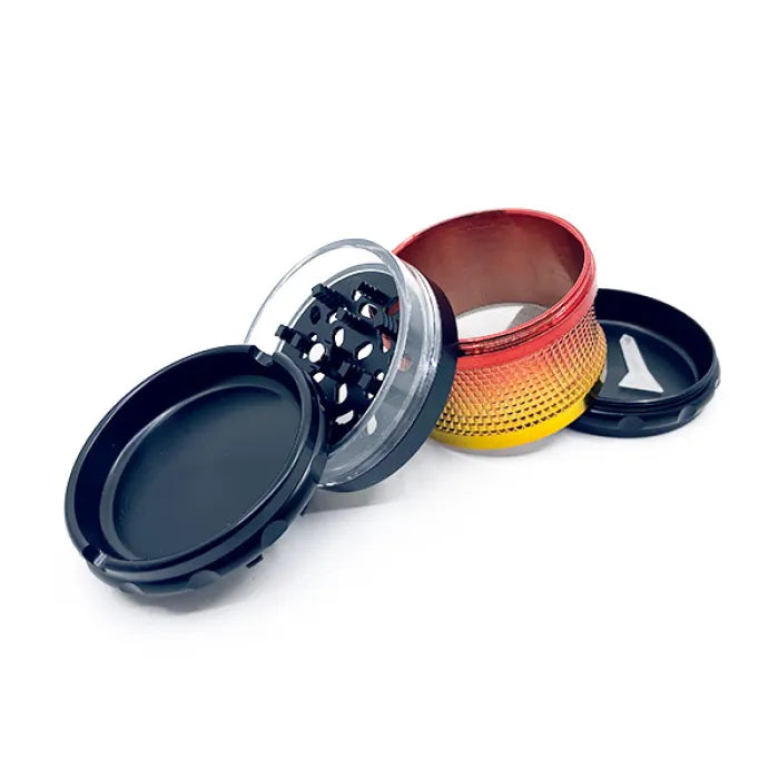 HERB GRINDER METAL TOP ASHTRAY - ASSORTED COLOR