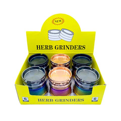 HERB GRINDER METAL TOP ASHTRAY - ASSORTED COLOR