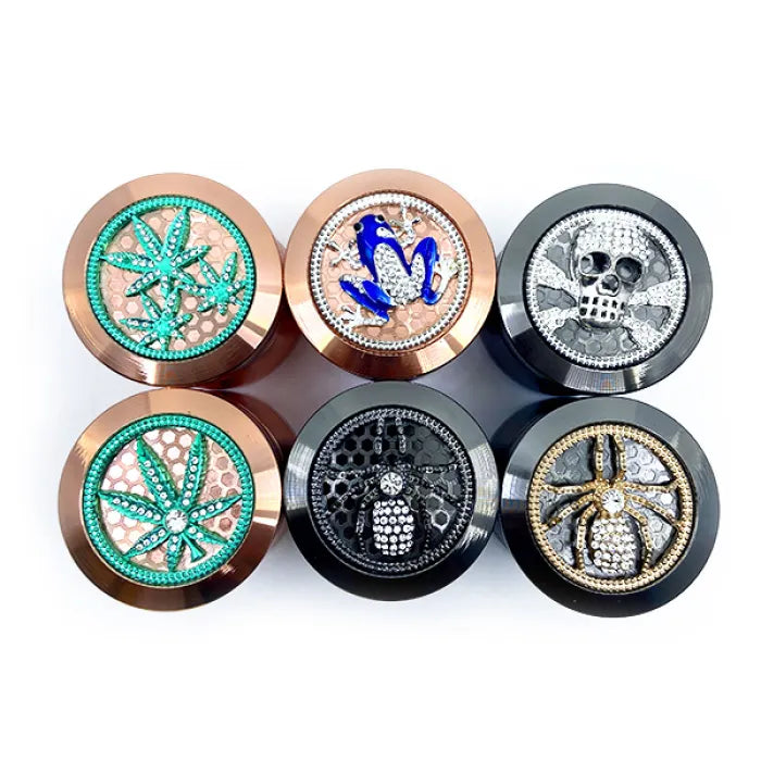 HERB GRINDER METAL TOP DESIGN - ASSORTED COLOR