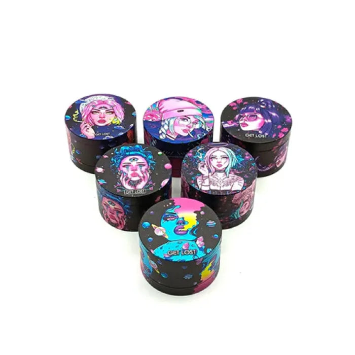 GET LOST FULL PRINT GRINDERS LARGE 63MM - ASSORTED