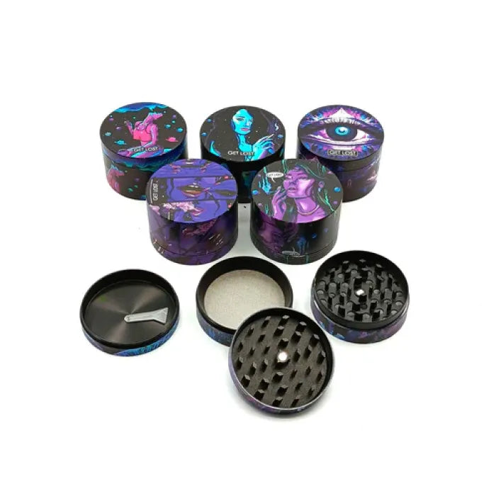 GET LOST FULL PRINT GRINDERS LARGE 63MM - ASSORTED