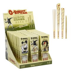 GROLLZ BANKSYS ORGANIC HEMP EXTRA THIN KS CONES 3X24CT