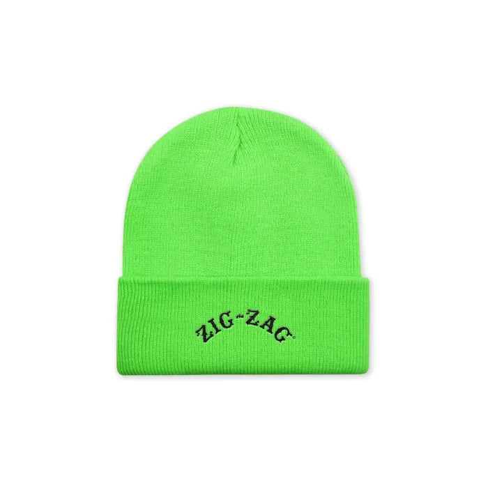 ZIG ZAG BEANIE - NEON GREEN