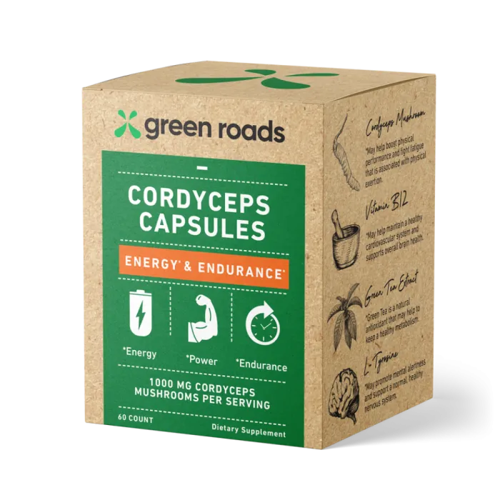 GREEN ROADS CORDYCEPS CAPS - ENERGY & ENDURANCE