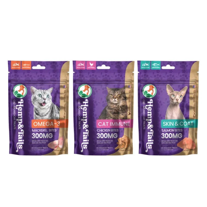 HEMP AND TAILS CBD CAT TREATS 300MG 60PC