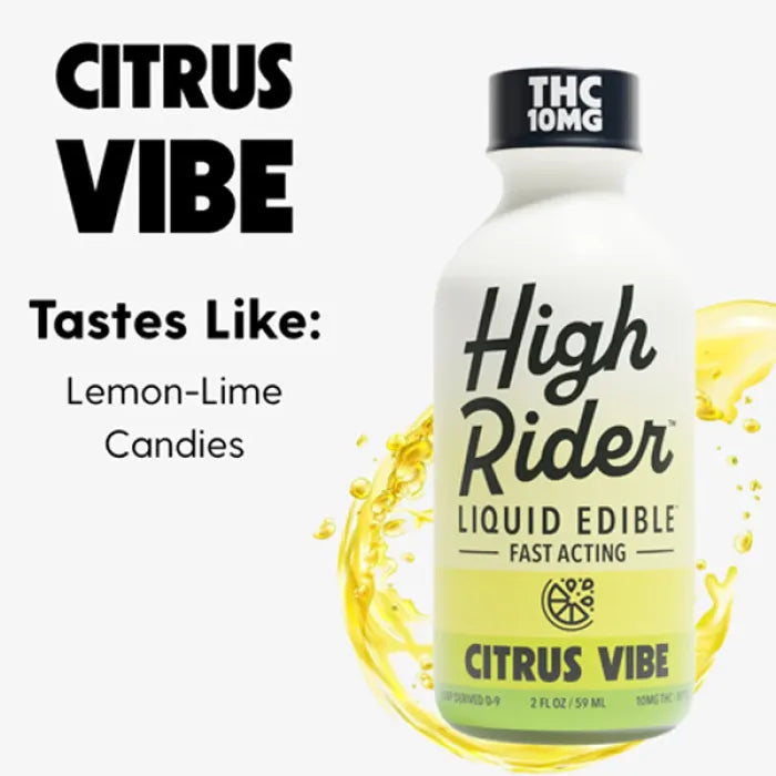 HIGH RIDER THC LIQUID EDIBLE 10MG 12CT - CITRUS VIBE
