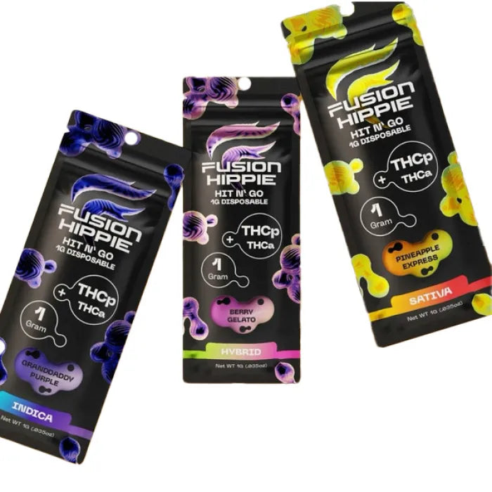 FUSION HIPPIE HIT N' GO DISPOSABLE THCP THCA 1G 30CT DISPLAY