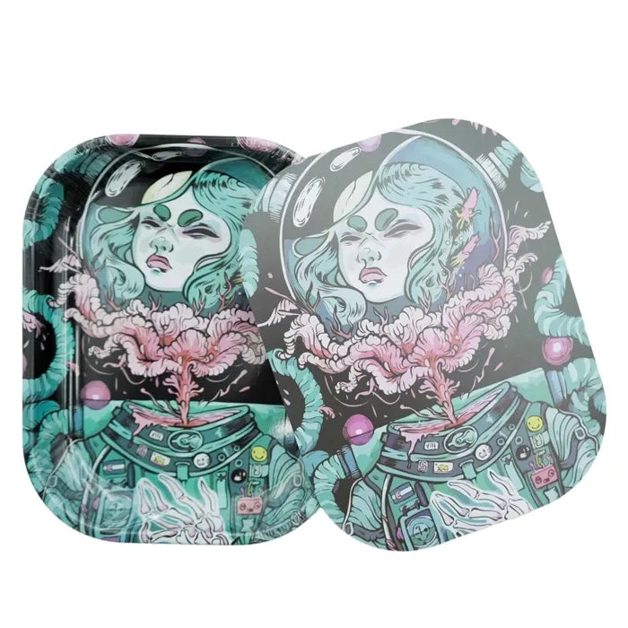 IDGAF ROLLING METAL TRAY W/LID - MEDIUM B MTL400