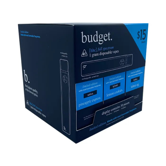 BUDGET LE STARTER BOX HHC DISPOSABLE 1G 30CT - SAT/IND/HYB