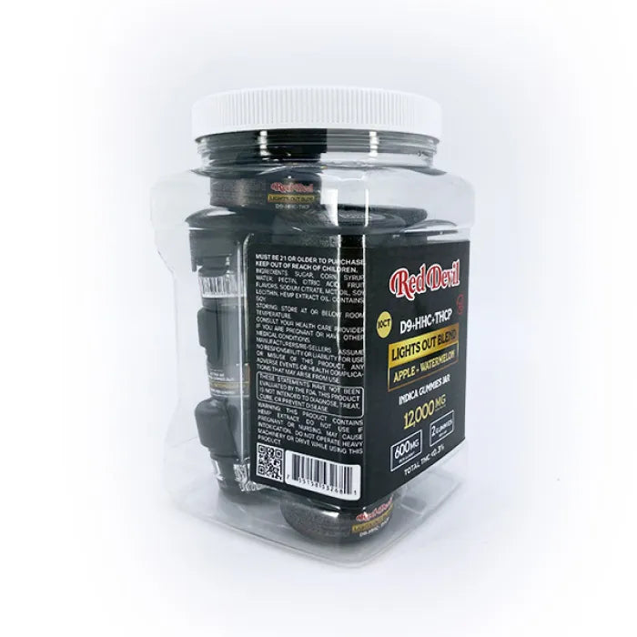 RED DEVIL GUMMIES LIGHTS OUT DUAL D9 HHC THCP 12,000MG 2PC 10CT