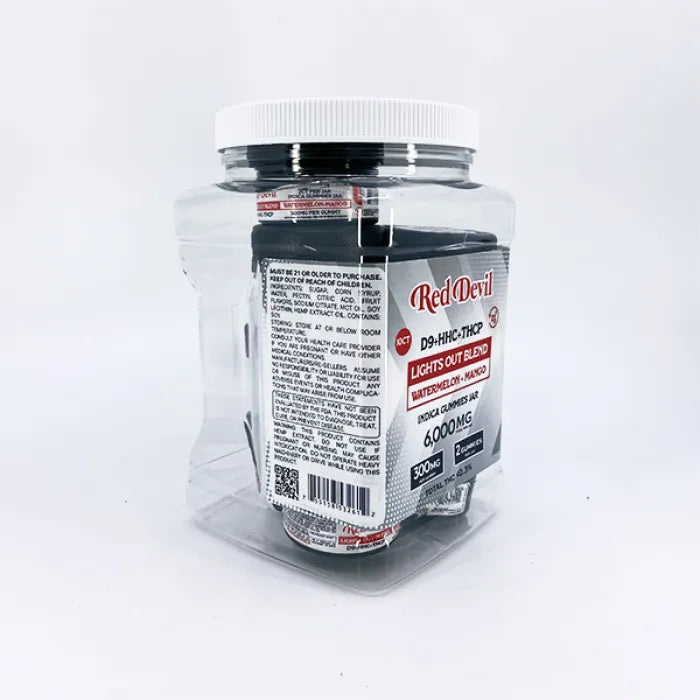 RED DEVIL GUMMIES LIGHTS OUT DUAL D9 HHC THCP 6,000MG 2PC