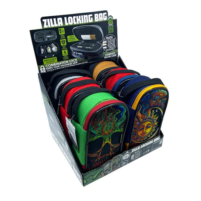 SMOKEZILLA PRINTED THIN LOCKING BAG 23823 - ASSORTED