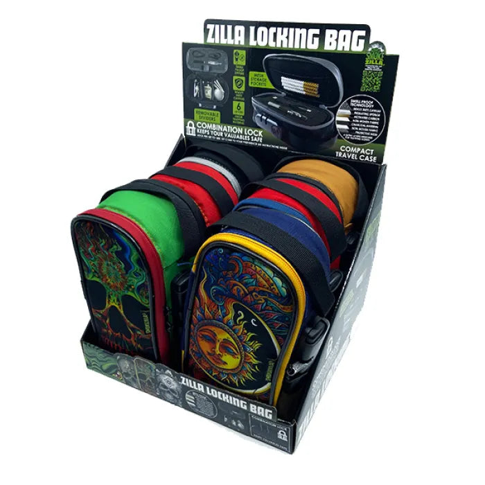 SMOKEZILLA PRINTED THIN LOCKING BAG 23823 - ASSORTED