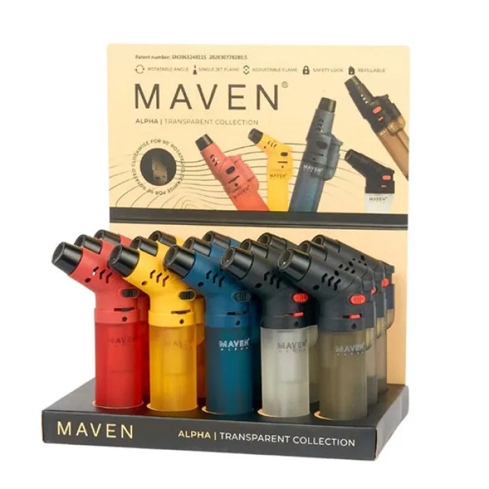 MAVEN ALPHA TRANSPARENT LIGHTER 98-1176T - ASSORTED