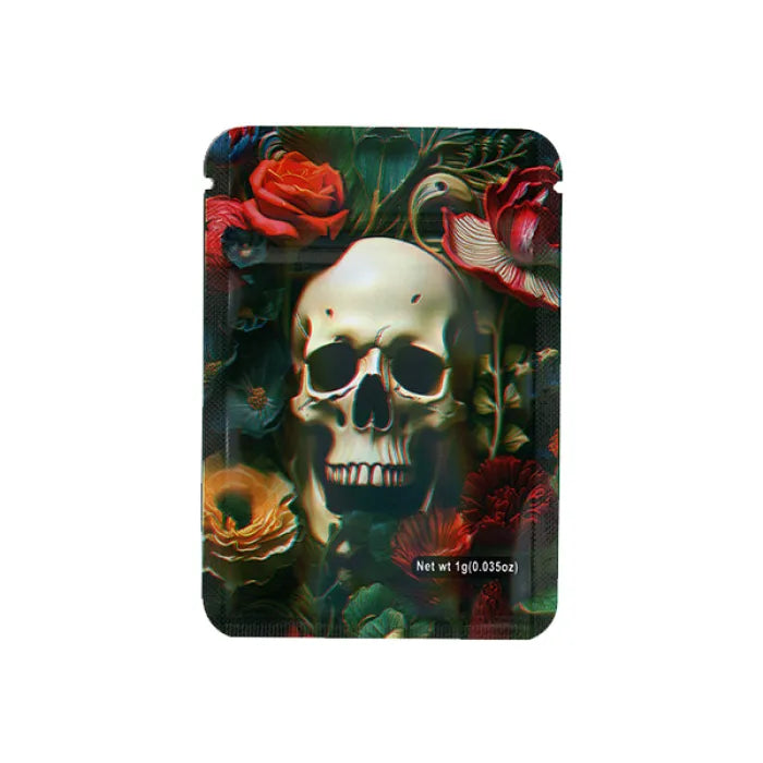 SMOKE PROOF BAGS MYB 1GM - FLOWER SKULL 1
