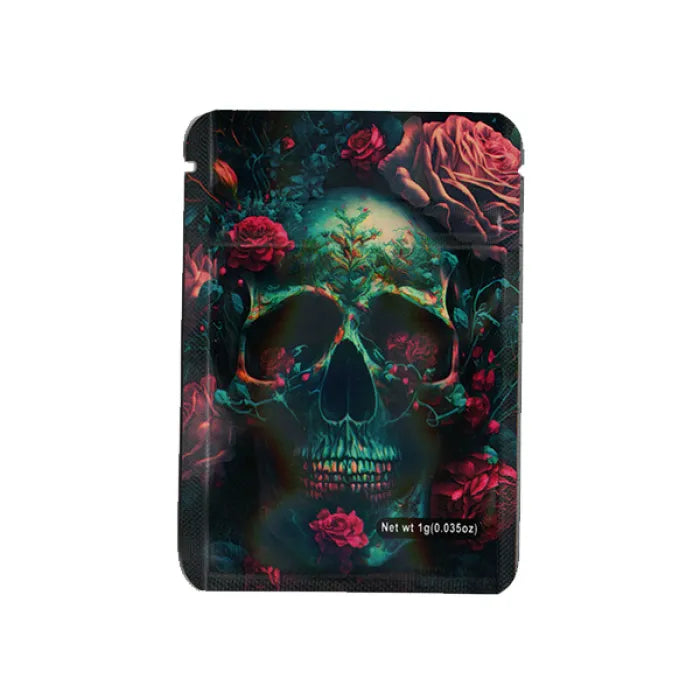 SMOKE PROOF BAGS MYB 1GM - FLOWER SKULL 2