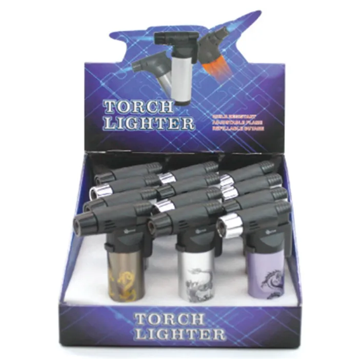 METAL TORCH LIGHTER ASSORTED COLOR & DRAGON 50012 M D