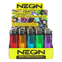 NEON LIGHTERS - TRANSPARENT ASSORTED ZY-2A-01