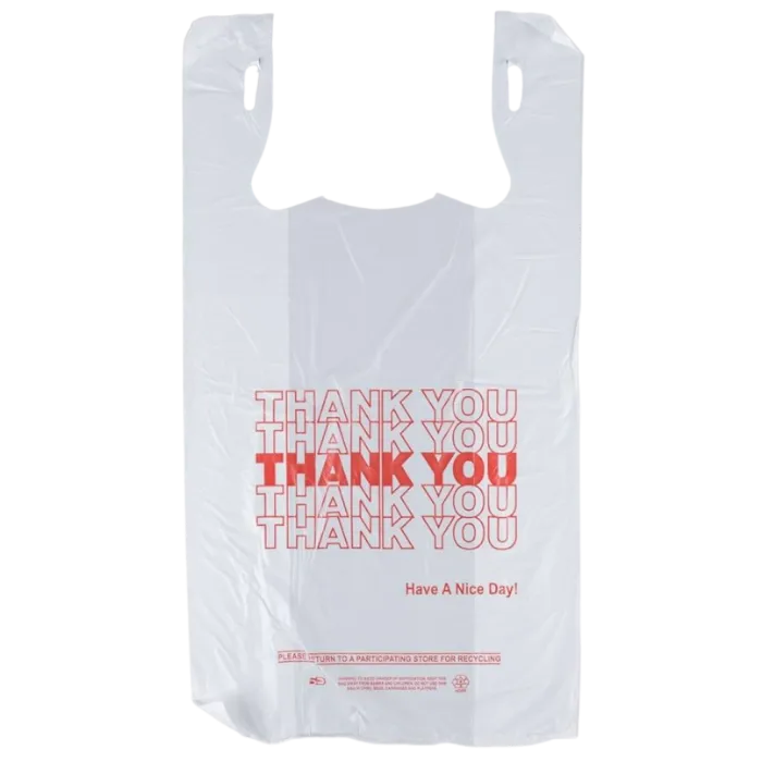 PLASTIC THANK YOU T-SHIRT BAGS 1/6