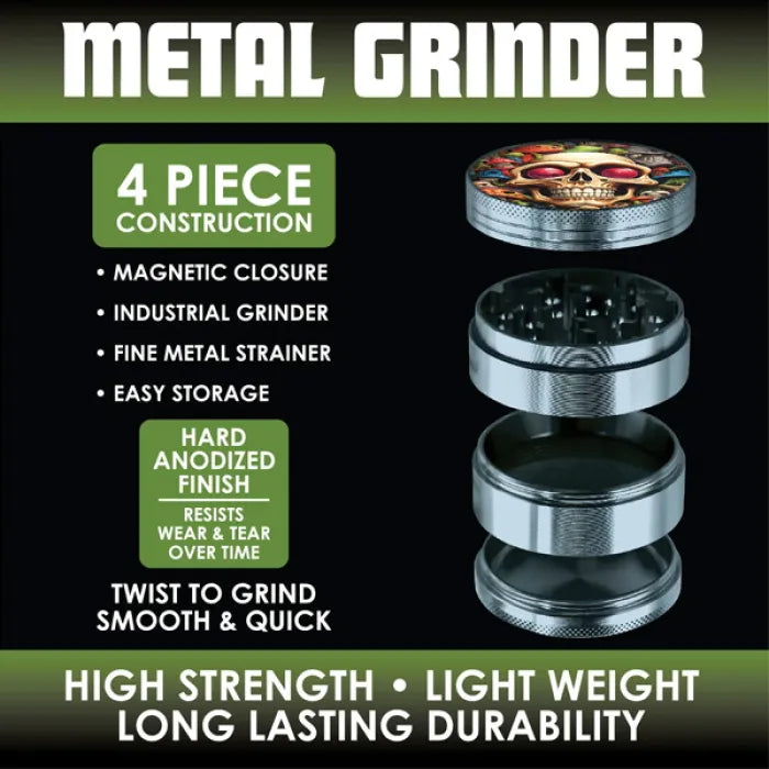 SMOKEZILLA PRINTED METAL GRINDER 25551 - ASSORTED